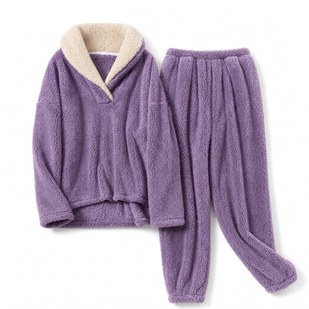 ✨ Men & Women's Sherpa Pajama Set: Thick, Double-Sided Plush & Cloud Soft ☁️