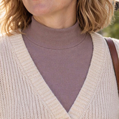 Women's Versatile Ribbed Knit Fake Collar