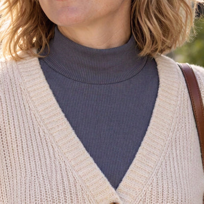 Women's Versatile Ribbed Knit Fake Collar