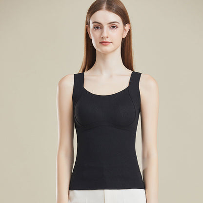 Slimming Fit Warm Vest with Built-in Chest Pad
