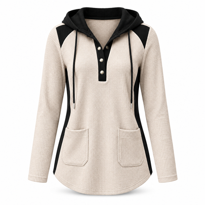 Women's Casual Knit V-Neck Sweatshirt