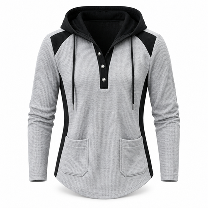 Women's Casual Knit V-Neck Sweatshirt