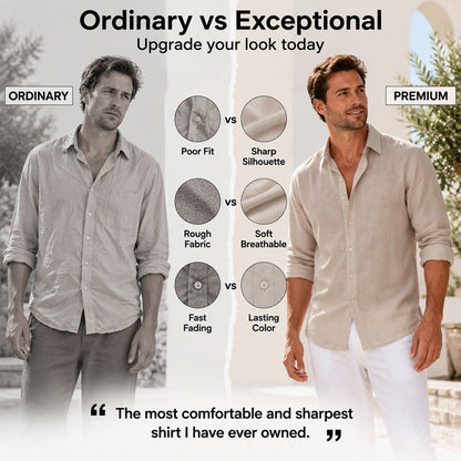 Men's Casual Lightweight Breathable Linen Shirt