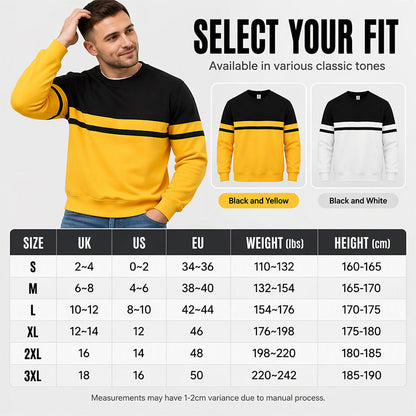 Men's Casual Crewneck Color-Block Sweatshirt