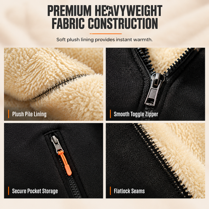 Men's Casual Thick Hooded Zip-Up Sweatshirt