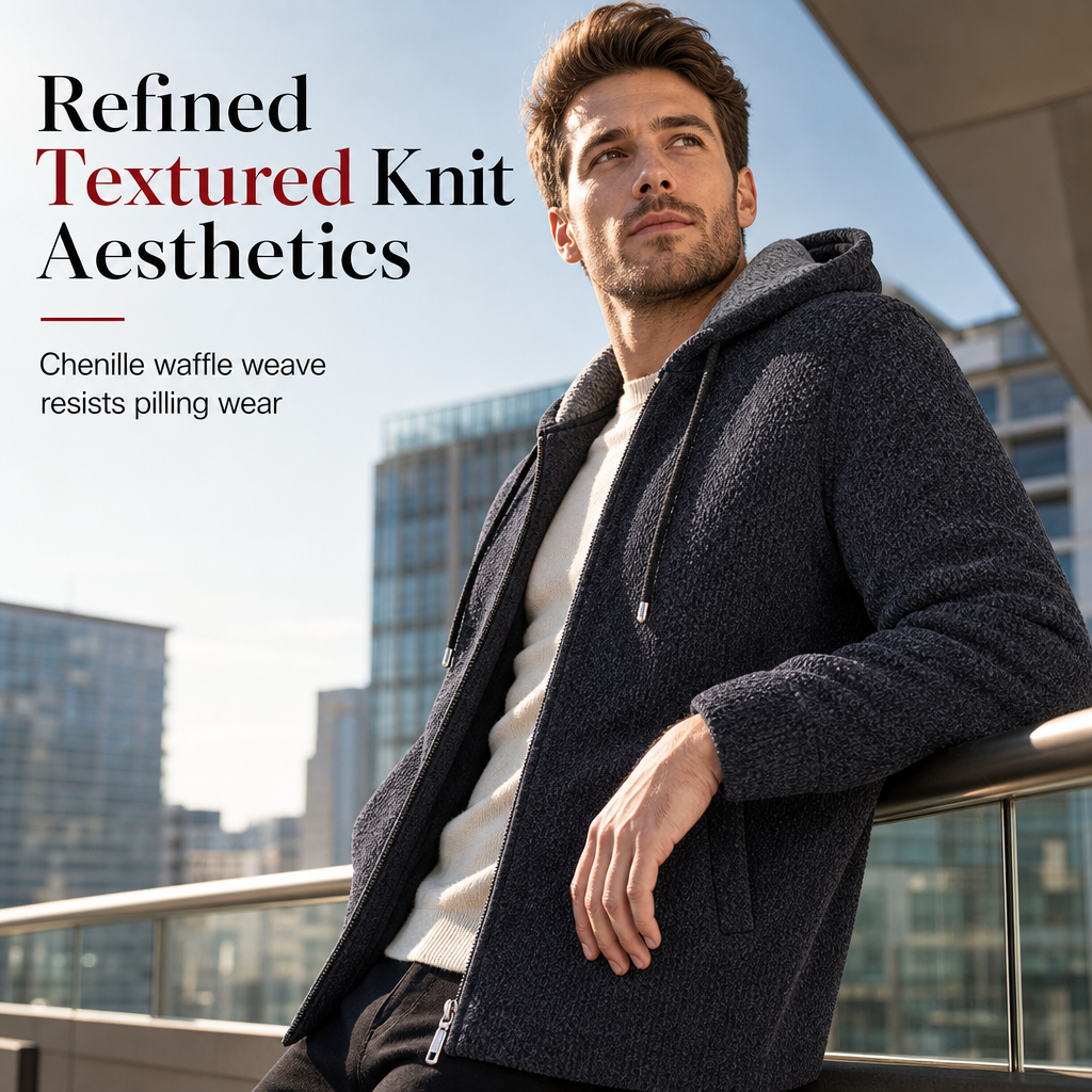 Men's Mid-Length Thickened Hooded Cardigan