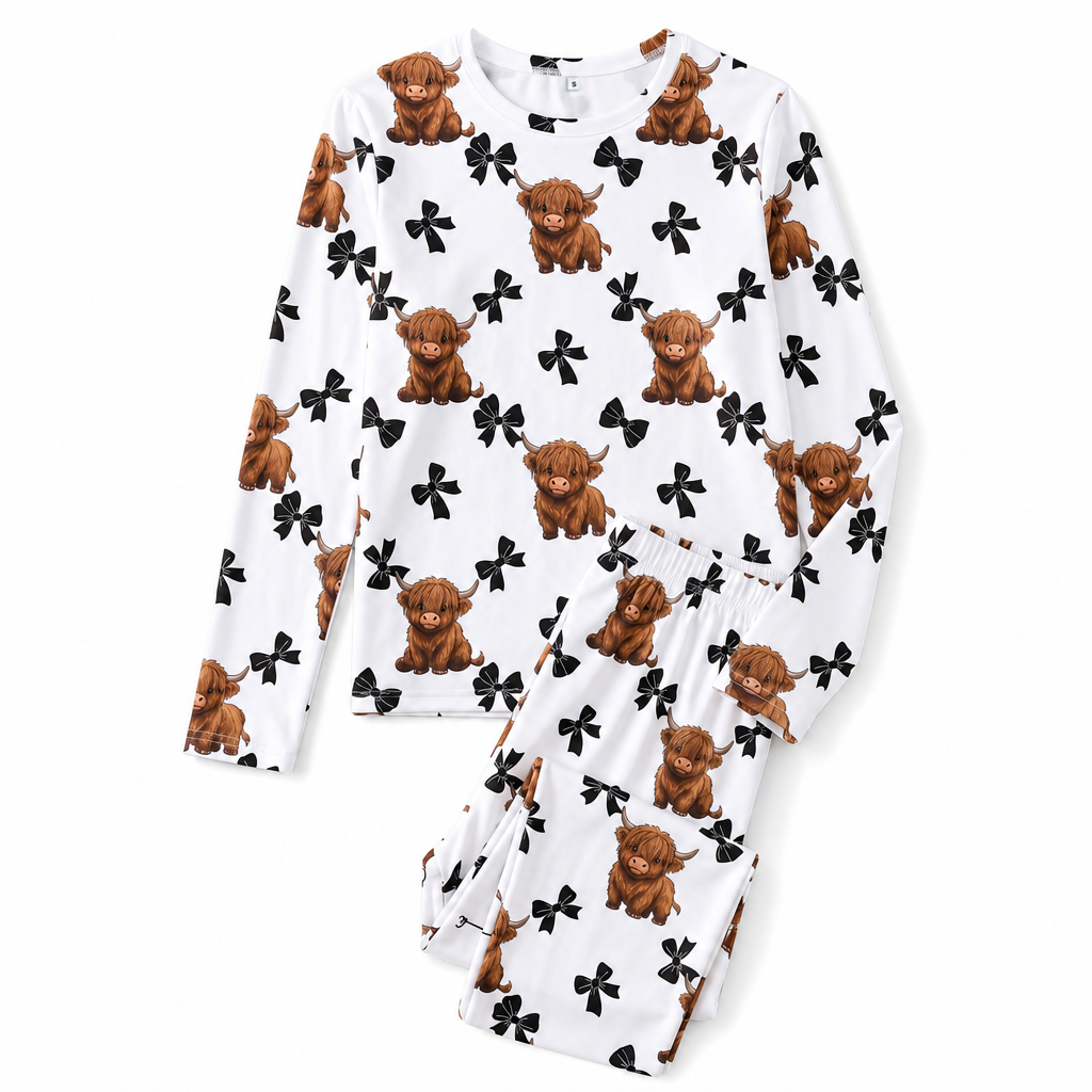 Women's Soft Milk Silk Pajama Set Long Sleeve Top and Long Pants Casual Loungewear