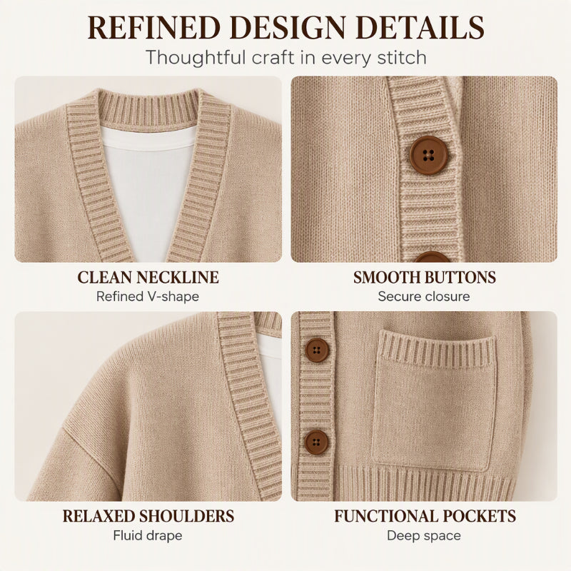 Women's Loose-Fit V-Neck Sweater Cardigan