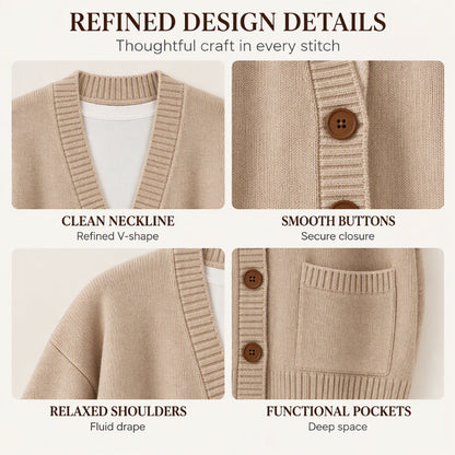 Women's Loose-Fit V-Neck Sweater Cardigan