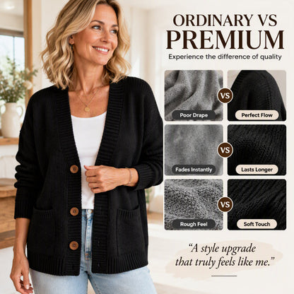 Women's Loose-Fit V-Neck Sweater Cardigan