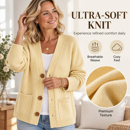Women's Loose-Fit V-Neck Sweater Cardigan