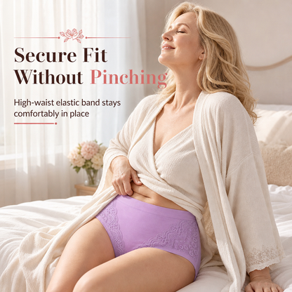 Plus Size High Waisted for Women with Cotton Crotch Briefs for Middle Aged and Elderly