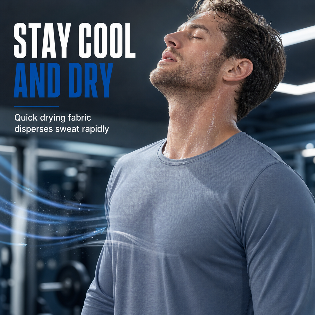 Men's Quick-Dry Crew Neck Long Sleeve Shirt