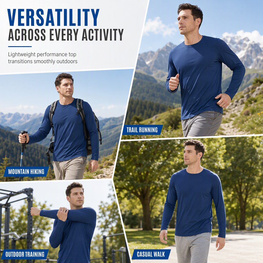 Men's Quick-Dry Crew Neck Long Sleeve Shirt