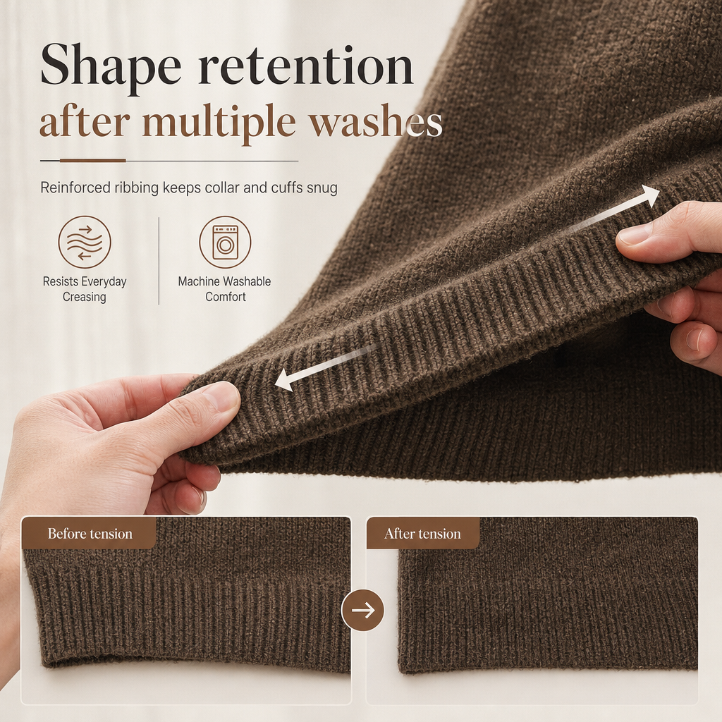 Men's Retro Henley Neck Mock Two Piece Sweater Relaxed Fit Long Sleeve Knit Pullover for Fall and Winter