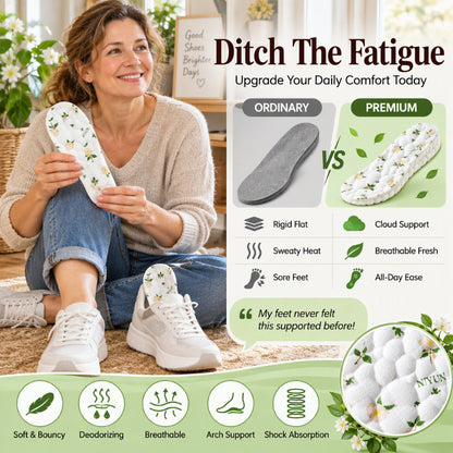 Breathable Camellia Deodorizing Cushion Insoles