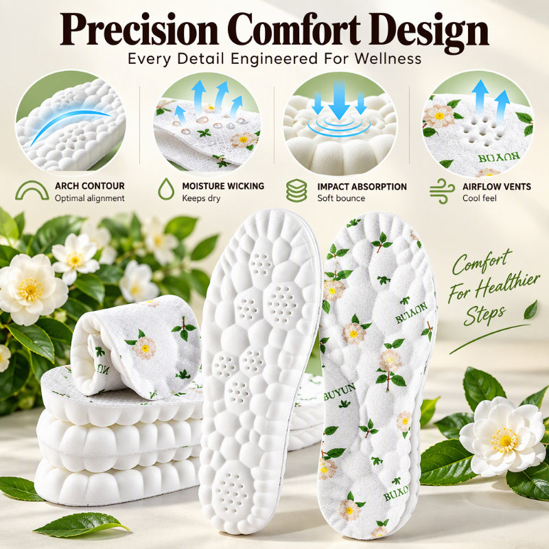Breathable Camellia Deodorizing Cushion Insoles