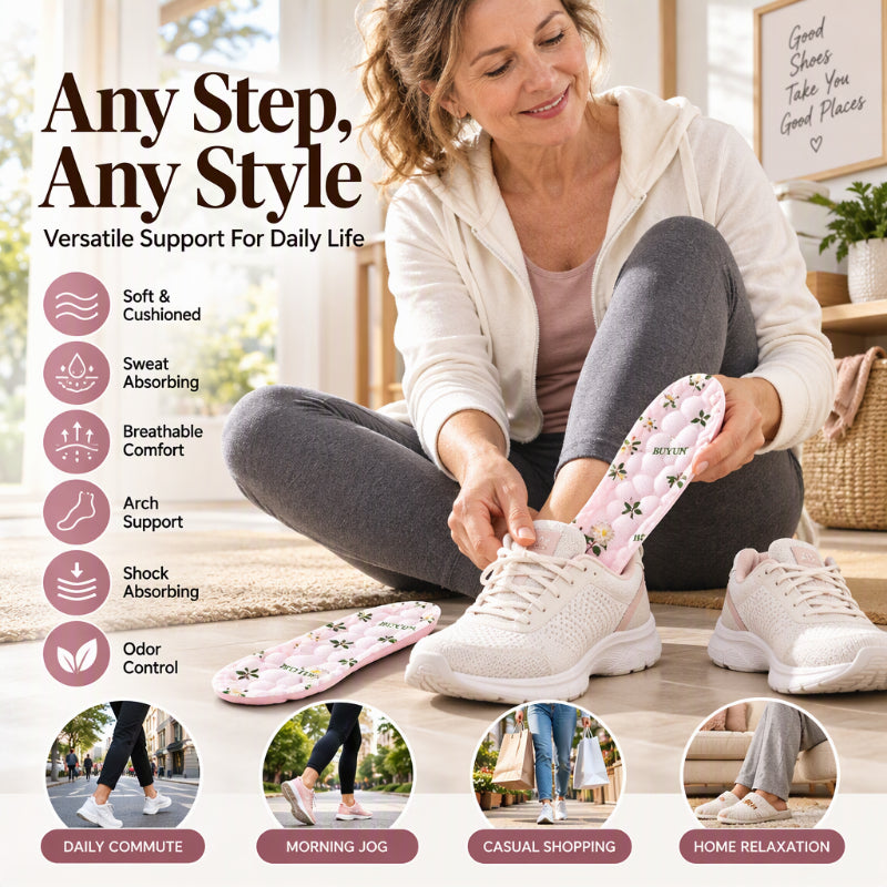 Breathable Camellia Deodorizing Cushion Insoles