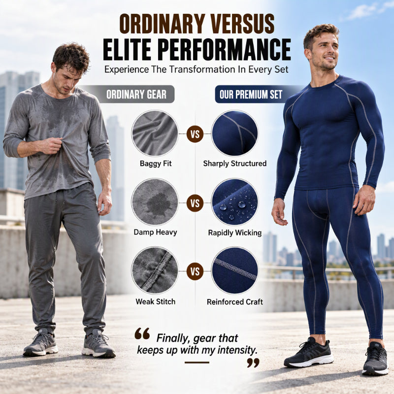 Men's Compression Workout Thermal Underwear Set