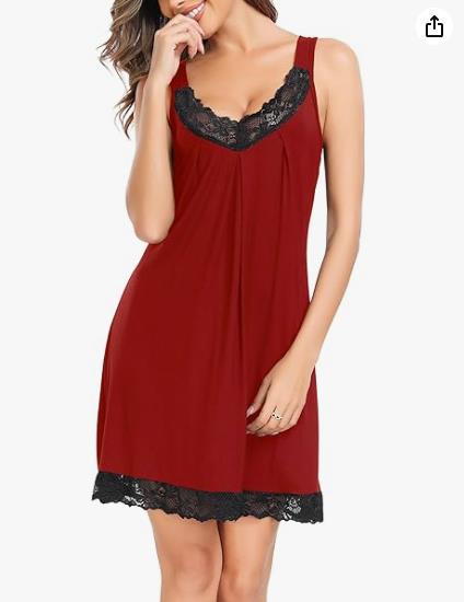 ✨🛍️New Arrivals -Lace Hollow Nightgown – Soft Cotton & Relaxed Fit for All-Night Comfort