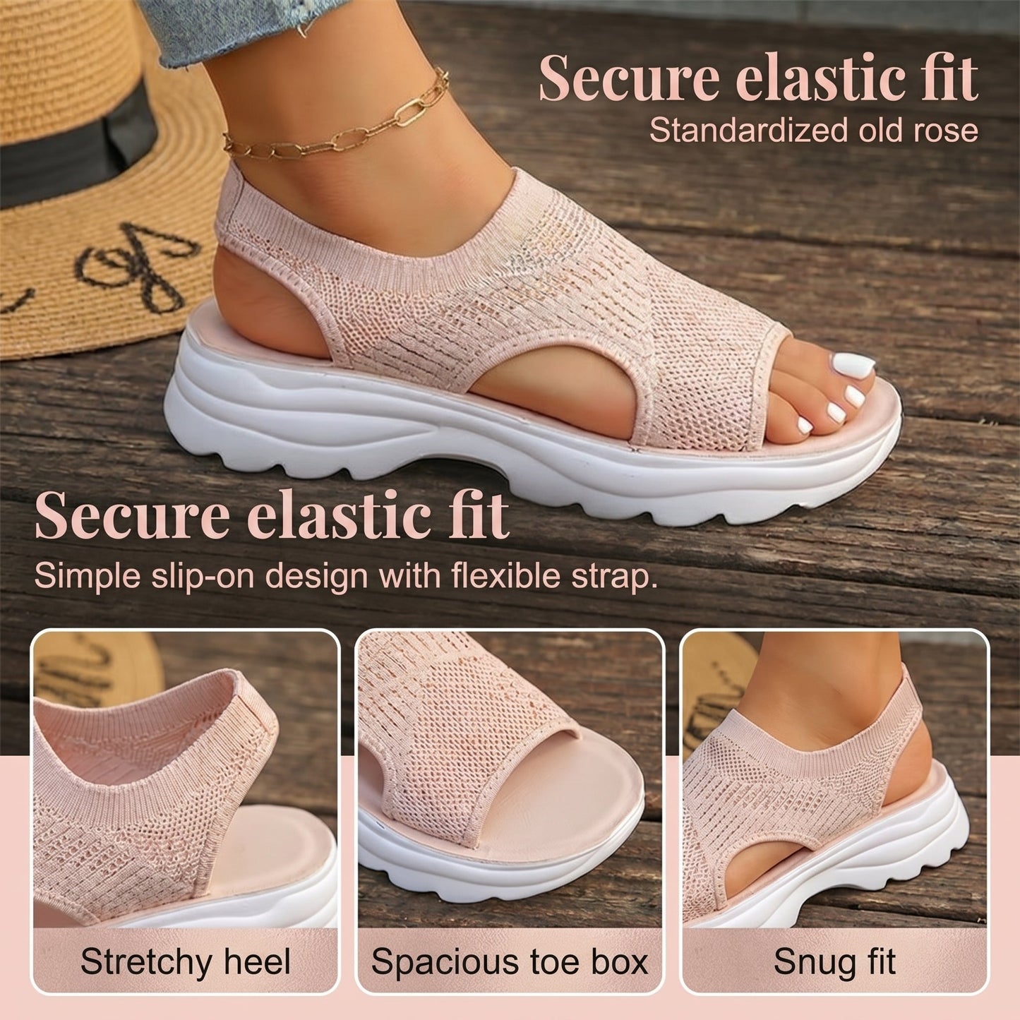 Breathable mesh platform sandals for women