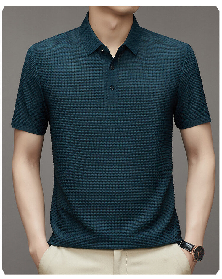 Men's ice silk breathable slim business short-sleeved