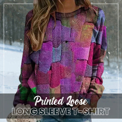 Printed Loose Long Sleeve T-shirt