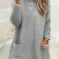 Pocket Crew Neck Casual Warm Long Sleeve T-Shirt Dress