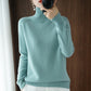 Solid turtleneck cashmere knit sweater-buy 2 free shipping